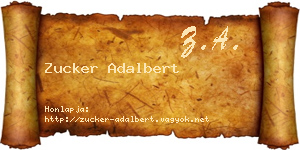 Zucker Adalbert névjegykártya